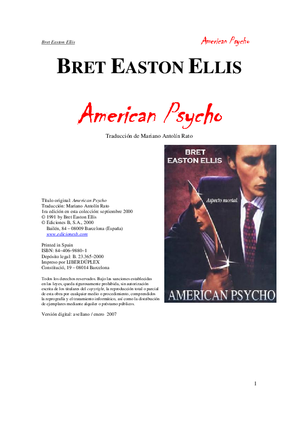 american psycho capitulo 1 pdf