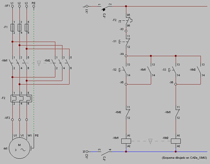 circuito control inversion de giro de un motor trifasico pdf