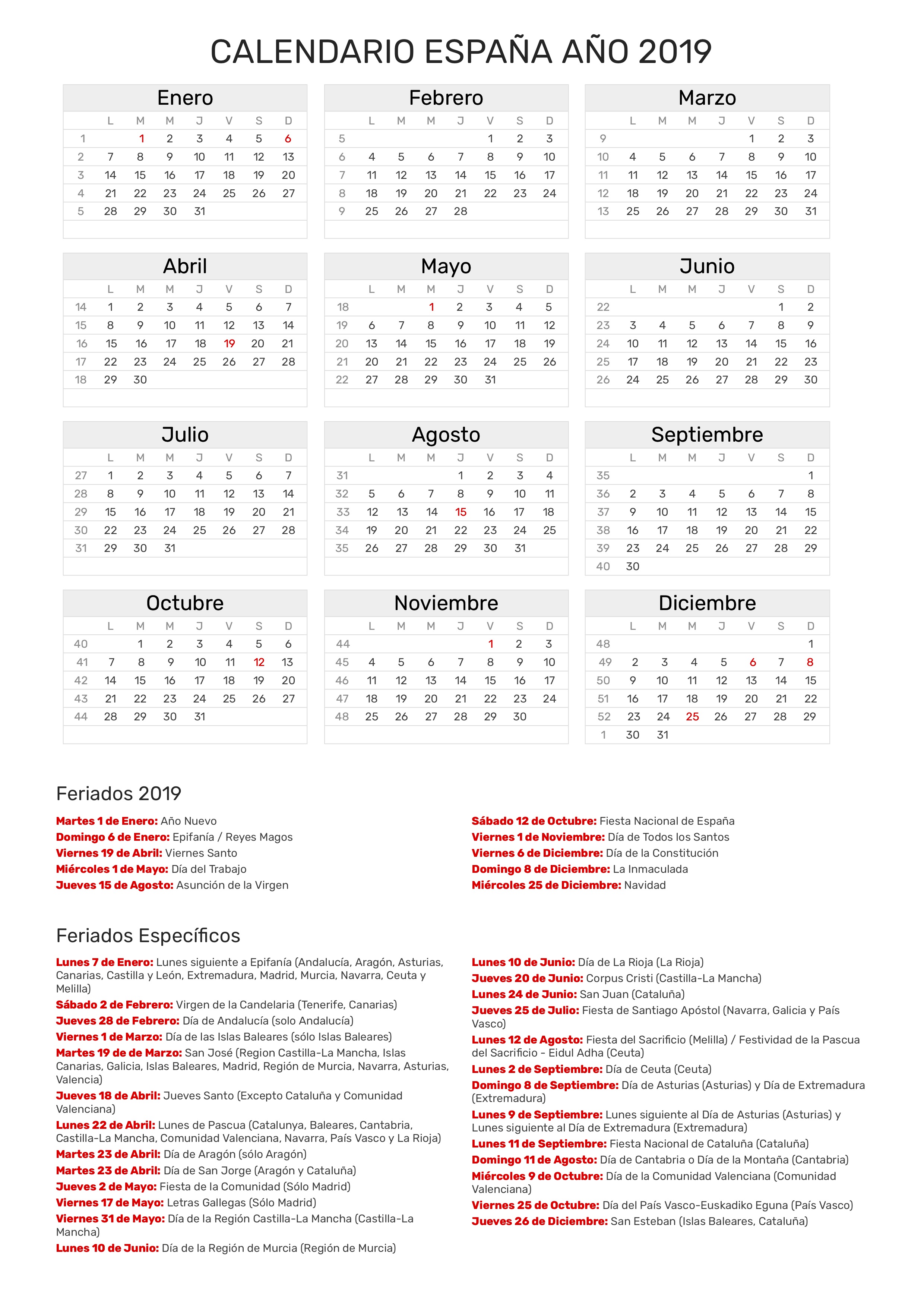 calendario 2019 2019 para imprimir pdf